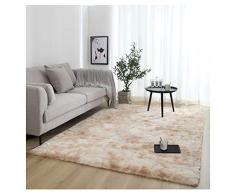 YAOTT Alfombras Modernas Minimalistas Suaves y esponjosas para el Dormitorio, Antideslizantes Alfombra Shaggy de la Sala de Estar súper Blandas Alfombra Peluda mullida Beige Amarillo 50 * 80cm