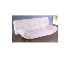 KITKAY Sofá Cama Click clack tapizado Polipiel Blanco
