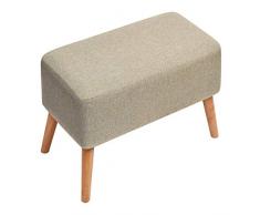 ZHPBHD Taburete Reposapiés de Madera Maciza, banqueta tapizada Taburete Antideslizante Sofá de banca, Ropa de Cama, 4 Patas, Limpieza Desmontable, 77 × 40 × 40 cm (Color : Beige)