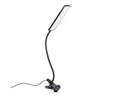 KEXIN Lámpara de Lectura 5W Luz Flexo Pinzas, 3 Modos y 14 Brillos, Lámpara Clip USB con Cuello Flexible, 48 LEDs, Luz de Libro para Mesa, Cabecera de Cama, Blanco