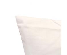 Just Contempo PAR de Fundas Almohada Lisas Polialgodón Lujo Dormitorio - 2 x Fundas Almohada - Tamaño Estándar, Polialgodón, Blanco