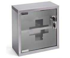 MSV Armario Farmacia 25 X 25 CM, Acero, Cromado, 25x12x25 cm