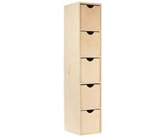 Zeller 13195 - Cajonera de abedul con 5 cajones, 21 x 16 x 86 cm, color natural