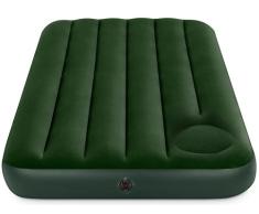 Intex Colchón Hinchable Flocado, Verde, 99x121x22 cm