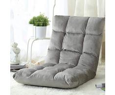 CC.Stars Espuma de Memoria tapizada Convertible Acolchada,,Sofá Perezoso, sofá Individual Plegable, Silla de Respaldo de Cama, sofá japonés-Gris_110 * 50