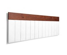 SUENOSZZZ-ESPECIALISTAS DEL DESCANSO Cabecero de Cama de Madera BULNES para Pared. Cabecero de Tablas Blancas, Superior Horizontal Nogal. Estilo Vintage, para Camas de 90 y 105