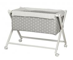 Happy Way Minicuna Estrellas Gris Dosel No Incluido - Cunas Mecedoras, Unisex