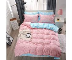 FANSU Conjuntos de Funda nórdica, 3pcs Funda de Almohada con Cremallera Suave de Fibra de Microfibra Ligera Elegante Elegante Protege y Cubre su edredón (Cama 90-150x200cm, Cerdo Rosa)