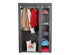 Songmics Armario de tela para ropa organizador textil plegable color gris 175 x 110 x 45 cm LSF007G