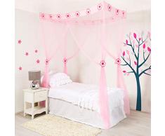 Mosquito Nets 4 U Ltd Niños Princesa Flor Cama con Dosel con Bolsa de Regalo