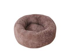BVAGSS Cama para Mascotas Relajante Cama Redonda Nido Cálido para Gatos y Perros Pequeños XH029 (M, Coffee)