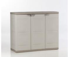 Plastiken - Armario bajo 3 puertas 105x44x88 cm beige