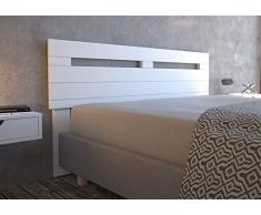 LA WEB DEL COLCHON - Cabecero de Madera Rústico Provenza para Cama de 150 (160 x 90 cms.) Blanco nórdico | Cabeceros Madera | Dormitorio Matrimonio | Cabezal Cama |Estilo nórdico