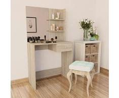 vidaXL Tocador Madera 75x40x141 cm Color Roble Mueble Coqueta Comoda Camerino
