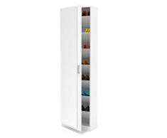Dormidán- Zapatero con Espejo 1 Puerta, Mueble Armario, Gran Capacidad (Blanco)