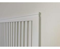 Muebles pejecar cabecero Modelo daimiel para Cama de 90 Fabricado en Madera Maciza de Pino insigni con largueros Verticales Acabado en Blanco Satinado