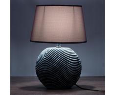 Set de 2 lámparas de mesa Brubaker de antracita en color gris, base de cerámica en dos colores de acabado en mate – altura 38 cm