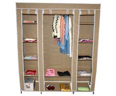 teprovo Armario plegable Armario Armario Armario ropero 150x45x175 cm 4 Colores - beige