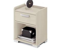 Mesita Noche Kala 1 cajón Dormitorio Color Pino habitacion Juvenil 54x41x31
