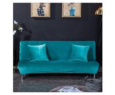 GUOCU Fundas de Sofá sin Brazos, Poliéster, Elastano, Elásticas, para Sofá Cama Plegable sin Reposabrazos,Lago Azul,2 Plazas(160-190CM)