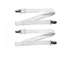 Toweter ajustable sujetador debajo del colchón de cama / Hoja Equipada, Criss Cross hoja de cama correas, tirantes Funda sujetador, correa larga Bandas Clip (Blanco)
