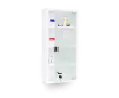 Relaxdays 10018518 - Armario para medicamentos, puerta de vidrio acero, 27 x 57 x 12 cm