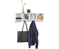 SoBuy Estantes de Pared de MDF, Armario Suspendido, Estanteria para Trasteros, FRG48-L-W, ES