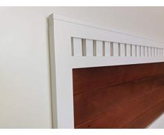 Muebles pejecar cabecero Modelo Bora para Cama de 150 Fabricado en Madera Maciza de Pino insigni Acabado Combinado Blanco Nogal