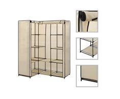 vidaXL Armario de Esquina Ropero Organización Casa y Hogar Excelente Solución Almacenaje Práctico Ideal Robusto Duradero Amplio Crema 130x87x169cm