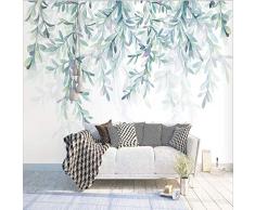 Nordic Ins Wind Mural-Minimalista Hojas Pintadas A Mano Fresco-Sala De Estar Dormitorio Cama De Pared Cubierta-232x158cm