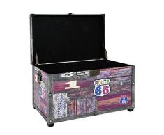 Haku Möbel 30994- Baúl DM / Símil Cuero, multicolor, 40x65x42 cm