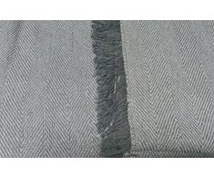(ESPIGA LISA 180 GRIS) COLCHA MULTIUSOS* FOULARD PLAID LISO FABRICADO EN ESPAÑA* (180_x_260_cm (CAMA 90 O SOFÁ 2 PLAZAS), GRIS OSCURO)