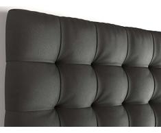 LA WEB DEL COLCHON Cabecero tapizado acolchado Brigitte para (Cama 150) 160 x 115 cms. Polipiel color Gris ceniza Patas de madera. Incluye herrajes para colgar con regulador de altura