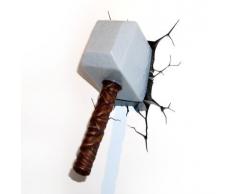Lámpara Mesita Noche Tor Martillo 3D Pared Arte Deco
