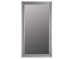 elbmöbel - Espejo de pared, estilo antiguo, barroco, con facetado, tamaño XL, espejo de cuerpo entero, espejo para guardarropa, marco de madera, madera, plata, 132 x 72 cm