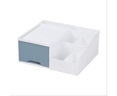 Caja de almacenamiento de cosméticos almacenamiento de escritorio escritorio cajón tipo camarote de gran capacidad dormitorio de gran capacidad caja de acabado lápiz labial rack Azul de una sola capa