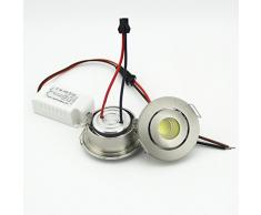 3 W pequeño LED Downlight empotrable Mini ajustable armario COB Spot lights agujero tamaño 40 - 45 mm