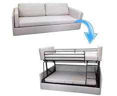 Platinum Furniture - Litera de sofá transformable en tela gris – sofá plegable, cama doble