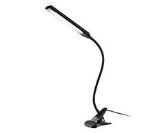 TOPESEL Lámpara de Lectura Luz de Escritorio, 5W LED Luz de Mesilla Luz de Mesa, Flexo Pinza Cuello Regulable Cuidado Ojos 3 Modos 11 Niveles de Brillo para Estudiar Trabajar Oficina Dormitorio, Negro