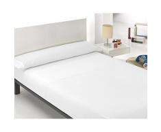 Confort Home M. T. Sabana Bajera Lisa (CAJIZ) Ajustable Ligeras 100% algodón Verano (105_x_200_cm, Blanca)