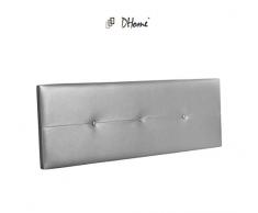 DHOME Cabecero de Polipiel o Tela AQUALINE Pro cabeceros Cabezal tapizado Cama Polipiel Plateado, 160cm (Camas 150/160)