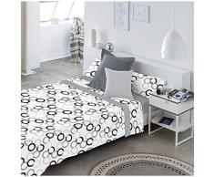 COTTON ARTean Juego de sabanas POPY Gris Cama de 180 x 190/200.