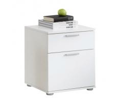 FMD Jack 3 Mesilla de Noche, Madera, Blanco, 45x38x53 cm