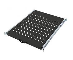 DIGITUS Professional - Baldas extraíbles para armarios de 483 mm (19") - DN-19 TRAY-2-800SW - Accesorio delantero y trasero, carga 25 kg, desde 800 mm profundidad, 1 unidades de altura, color negro