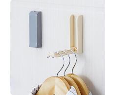 Suspensión de ropa plegable de la puerta,Plegable puerta trasera espacio guardar ropa percha gancho rack para cuarto de baño LMMVP (Beige, se muestra como en las imágenes)