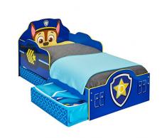 Paw Patrol Cama Infantil con Espacio de Almacenamiento Inferior, Madera, Azul, 68.00x77.00x143.00 cm