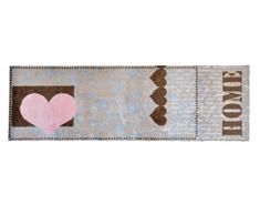 Alfombrilla LifeStyle 100482 Corazón de amor Home, alfombra antideslizante y lavable, ideal para el armario, la cocina o el dormitorio, 50 x 150 cm, marrón / rosa