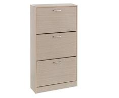 LOLAhome Mueble Zapatero Beige de Madera con 3 Puertas clásico para Dormitorio France