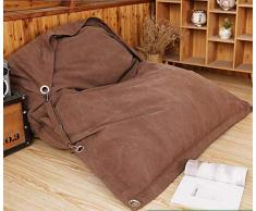 CC.Stars Espuma de Memoria tapizada Convertible Acolchada,Beanbag de sofá holgazán, Silla elevable Individual Ajustable, Dormitorio Creativo Cama marrón
