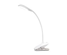 Lámpara Pinza, Lámpara Lectura 3W, 20 LEDs Flexo Pinza LED (Carga USB, Uso Inalámbrico con Batería, Control Táctil, 3 Niveles Luces, Función de Memoria, Cuidado a Vista) lampara para leer en cama